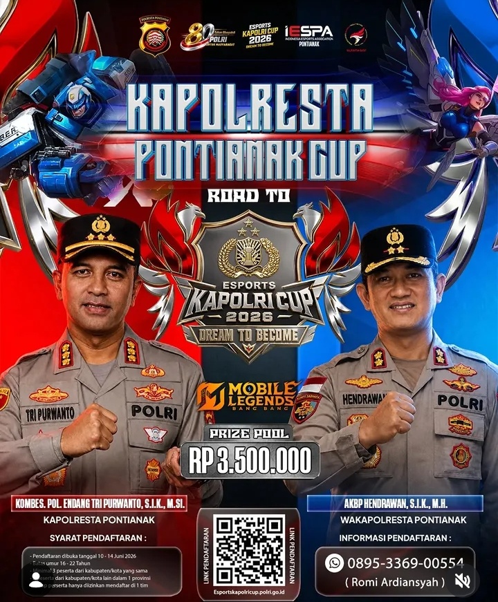 Polresta Pontianak Buka Seleksi Esports MLBB “Kapolresta Cup 2026”